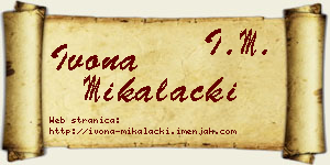 Ivona Mikalački vizit kartica